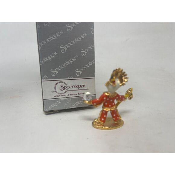 Swarovski Crystal Spoontiques Pewter Circus Indian Clown Figurine Crystal Ball - Picture 5 of 6